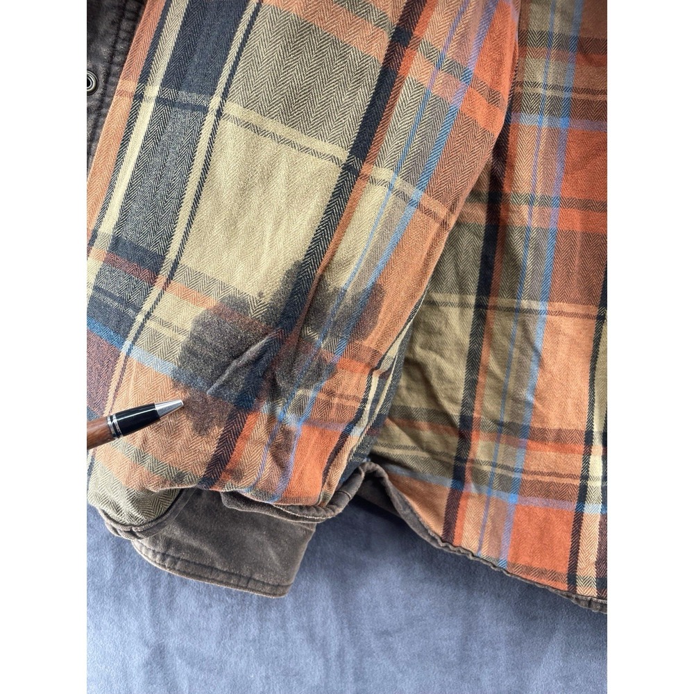 Legendary Whitetails Journeyman Jacket Shirt Mens M Waxed Plaid Lined Brown - Picture 9 of 12